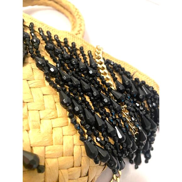 NWOT Zara mini woven beaded fringe bag - Picture 9 of 9